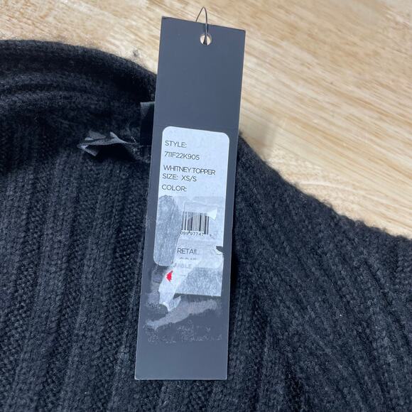 Toccin NY NWT Ribbed Open-front Bracelet-sleeve Whitney Topper Black Size XS/S - Picture 4 of 10